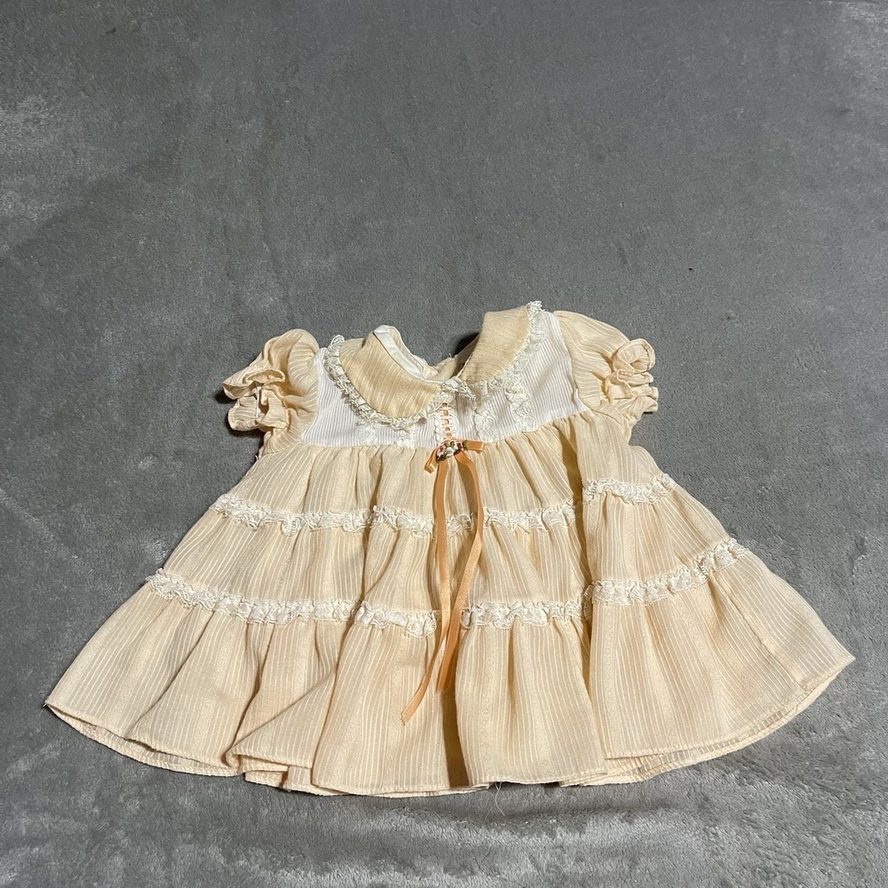 Vintage Infant Baby Girls Sears Dress 8‎ Month Coquette Victorian Cottagecore